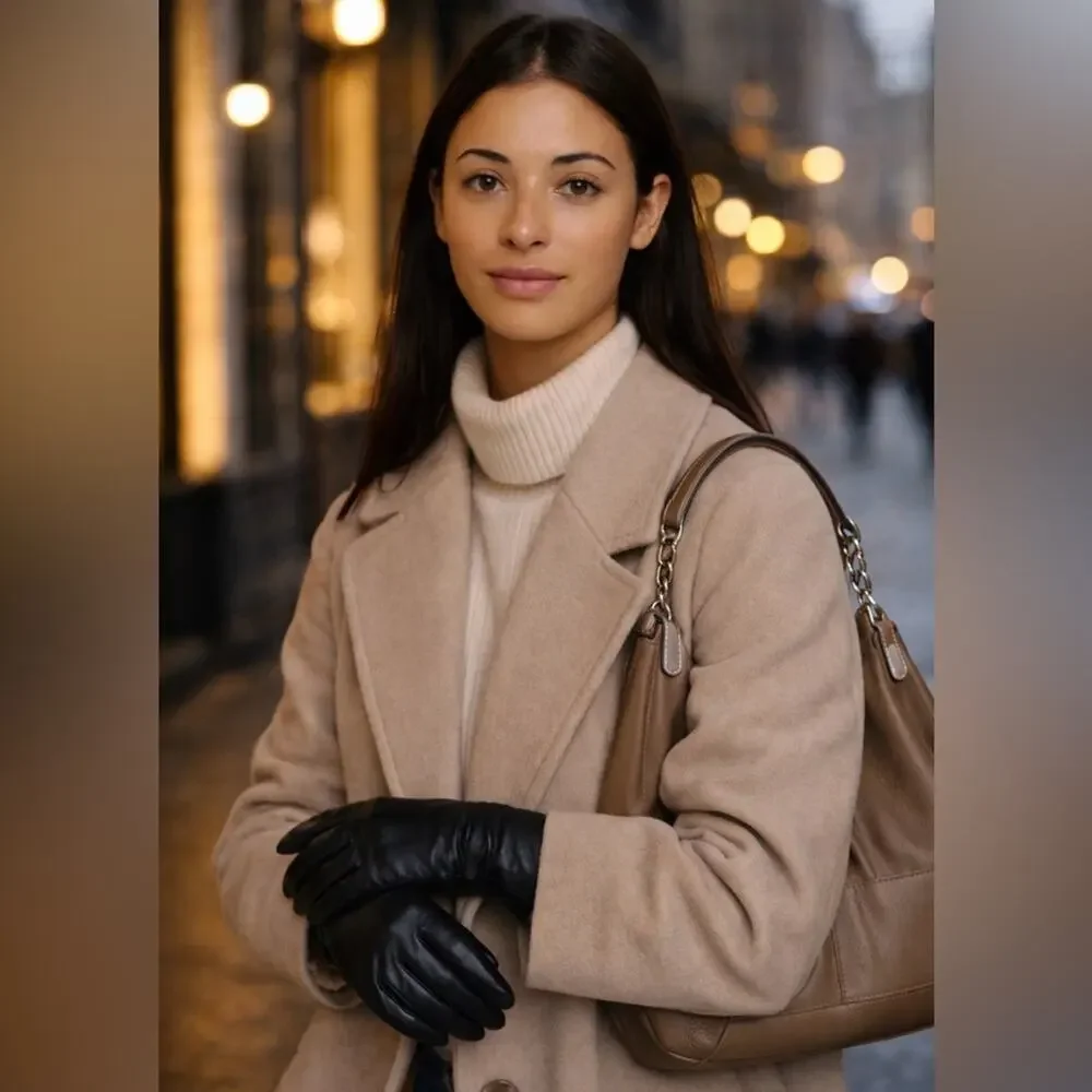 Elegant Vintage Black Leather Gloves